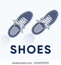 Zapatillas. Zapato clásico. Silueta de calzado deportivo. Logotipo del tenis. Ilustración vectorial