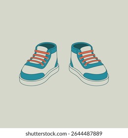 Sneakers. Colored stylized illustration. Vector graphics.