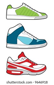 Sneakers - colour, vectored eps