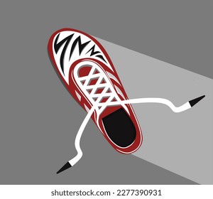 Sneakers. Concept. Flat design. Vector illustration. Sneakers in a flat style. Side view of sneakers. Fashion shoes.