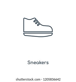 Sneakers concept line icon. Linear Sneakers concept outline symbol design. This simple element illustration can be used for web and mobile UI/UX.