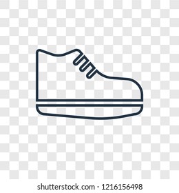 Sneakers concept vector linear icon isolated on transparent background, Sneakers concept transparency concept in outline style