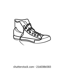 Sneakers continuous one line art design. Sneakers single line minimalism design