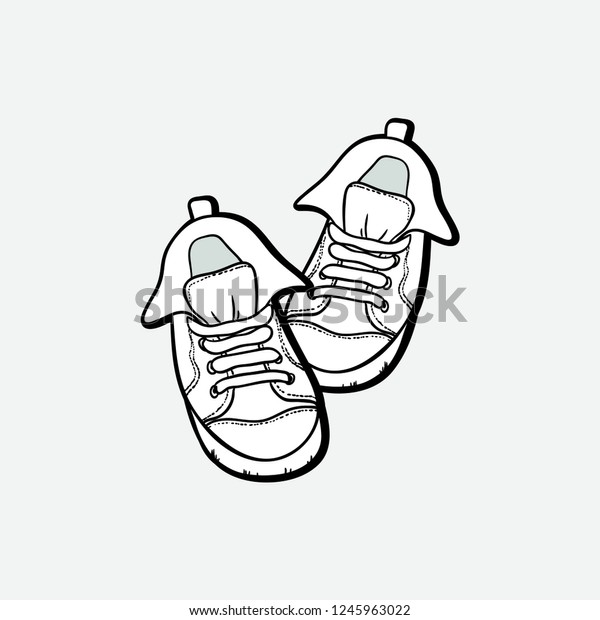 Sneakers Converse Shoes Pair Isolated Hand Stock Vector (Royalty Free ...