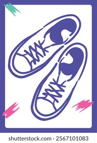 Sneakers for  dance. Vector illustration.