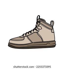 Sneakers Design with Side angle. Sport shoes . Draft. Flat design. Vector illustration. Sneakers in a flat style. Side view sneakers. Fashion sneakers.