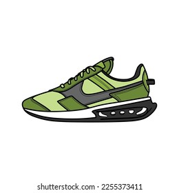 Sneakers Design with Side angle. Sport shoes . Draft. Flat design. Vector illustration. Sneakers in a flat style. Side view sneakers. Fashion sneakers.