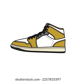 Sneakers Design with Side angle. Sport shoes . Draft. Flat design. Vector illustration. Sneakers in a flat style. Side view sneakers. Fashion sneakers.