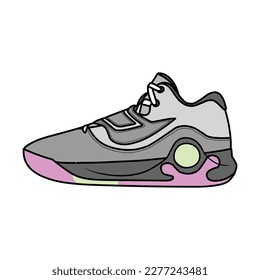 Sneakers Design with Side angle. Sport shoes . Draft. Flat design. Vector illustration. Sneakers in a flat style. Side view sneakers. Fashion sneakers.