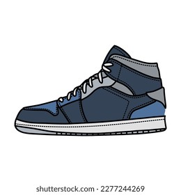 Sneakers Design with Side angle. Sport shoes . Draft. Flat design. Vector illustration. Sneakers in a flat style. Side view sneakers. Fashion sneakers.