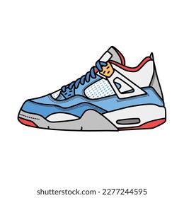 Sneakers Design with Side angle. Sport shoes . Draft. Flat design. Vector illustration. Sneakers in a flat style. Side view sneakers. Fashion sneakers.