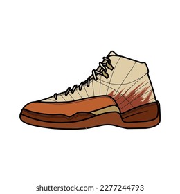 Sneakers Design with Side angle. Sport shoes . Draft. Flat design. Vector illustration. Sneakers in a flat style. Side view sneakers. Fashion sneakers.