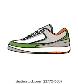 Sneakers Design with Side angle. Sport shoes . Draft. Flat design. Vector illustration. Sneakers in a flat style. Side view sneakers. Fashion sneakers.