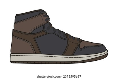 Sneakers design Vector illustration. Sneakers in flat style. Side view of sneakers. Fashion shoes. shoe design