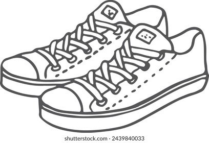 Sneakers doodle icon. Casual sport footwear sketch