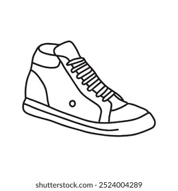 Zapatillas de estilo doodle. Ilustración vectorial, sobre un fondo blanco