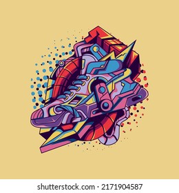 Sneakers Evolution Illustration For Merchandise, Apparel or other