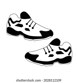 Sneakers for exercise and leisure. vector icon