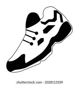 Sneakers for exercise and leisure. vector icon