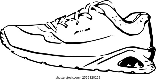 Sneakers Fashion stylish sketch. Vector doodle design