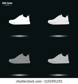 Sneakers flat grayscale vector icon.