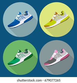 sneakers flat style vector illustration