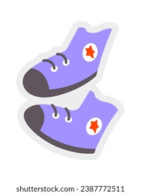 Sneakers Footwear Sticker Vector Illustration