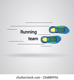 sneakers forming a logo. Vector image