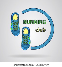 sneakers forming a logo. Vector image