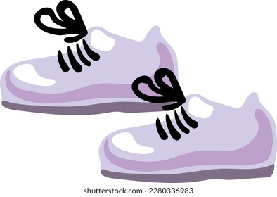 Sneakers in freehand drawing style