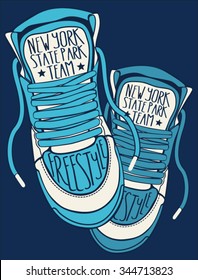 sneakers graphic design for tee