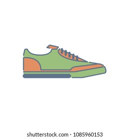 Sneakers, Gumshoes, Shoes for Sport, Lifestyle Walking. Vector, Illustration