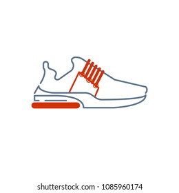 Sneakers, Gumshoes, Shoes for Sport, Lifestyle Walking. Vector, Illustration