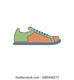 Sneakers, Gumshoes, Shoes for Sport, Lifestyle Walking. Vector, Illustration