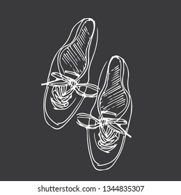 sneakers hand drawn illustration for your design: cards, patterns, wallpapers