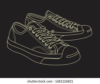 sneakers handdrow in vector eps 10