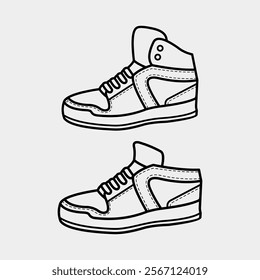 Sneakers high low vector icon