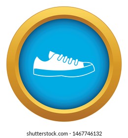 Sneakers icon blue vector isolated on white background for any design