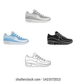 Sneakers icon in cartoon,black style isolated on white background. Shoes symbol stock vector illustration.