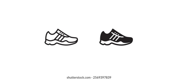 sneakers icon, Casual Sporty Shoe, Running shoes glyph icon, fitness and sport, gym sign symbol, logo, illustration, editable stroke, flat design style isolated on white