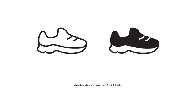 sneakers icon, Casual Sporty Shoe, Running shoes glyph icon, fitness and sport, gym sign symbol, logo, illustration, editable stroke, flat design style isolated on white