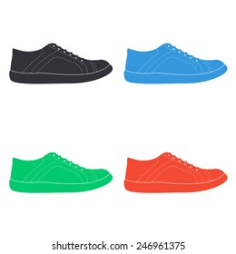 sneakers icon - colored vector illustration