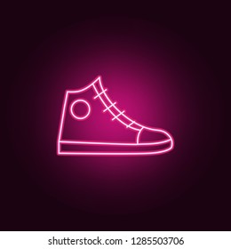 sneakers icon. Elements of clothes in neon style icons. Simple icon for websites, web design, mobile app, info graphics