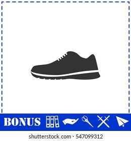 Sneakers icon flat. Simple vector symbol and bonus icon