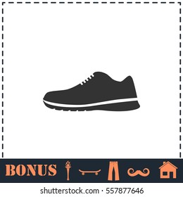 Sneakers icon flat. Simple vector symbol and bonus icon