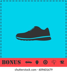 Sneakers icon flat. Simple vector symbol and bonus icon