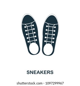 Sneakers icon. Flat style icon design. UI. Illustration of sneakers icon. Pictogram isolated on white. Ready to use in web design, apps, software, print