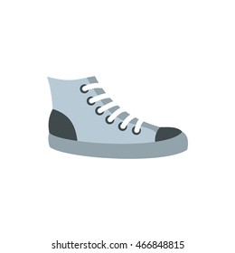 Sneakers icon in flat style isolated on white background. Shoes symbol
