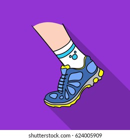 Sneakers icon in flat style isolated on white background. Sport and fitness symbol stock vector illustration.