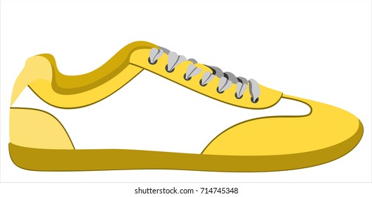 Sneakers icon in flat style isolated on white background. Shoes symbol vector illustration.